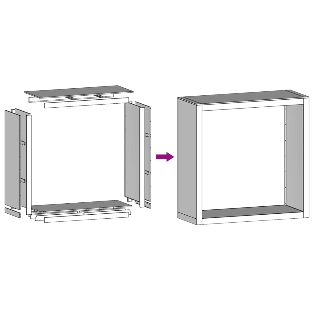 vidaXL Vedstativ antrasitt 100x40x100 cm stål