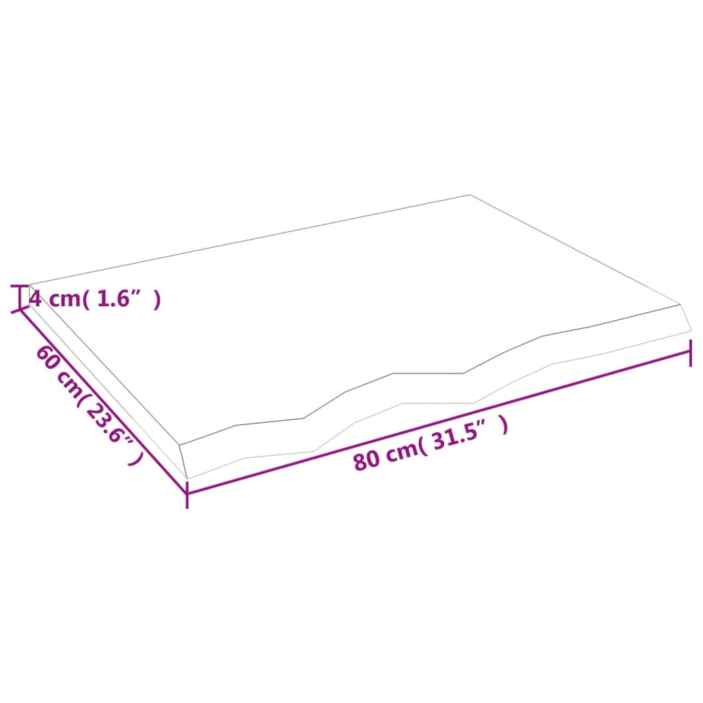 vidaXL Vegghylle lysebrun 80x60x(2-4) cm behandlet heltre eik