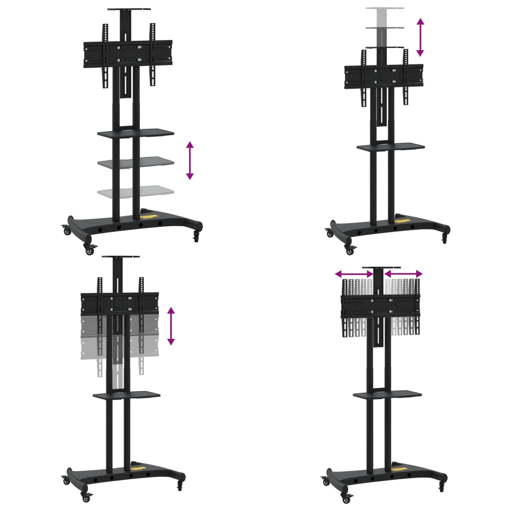 vidaXL TV-stativ på hjul 32-70 tommers skjerm maks VESA 600x400mm 60kg