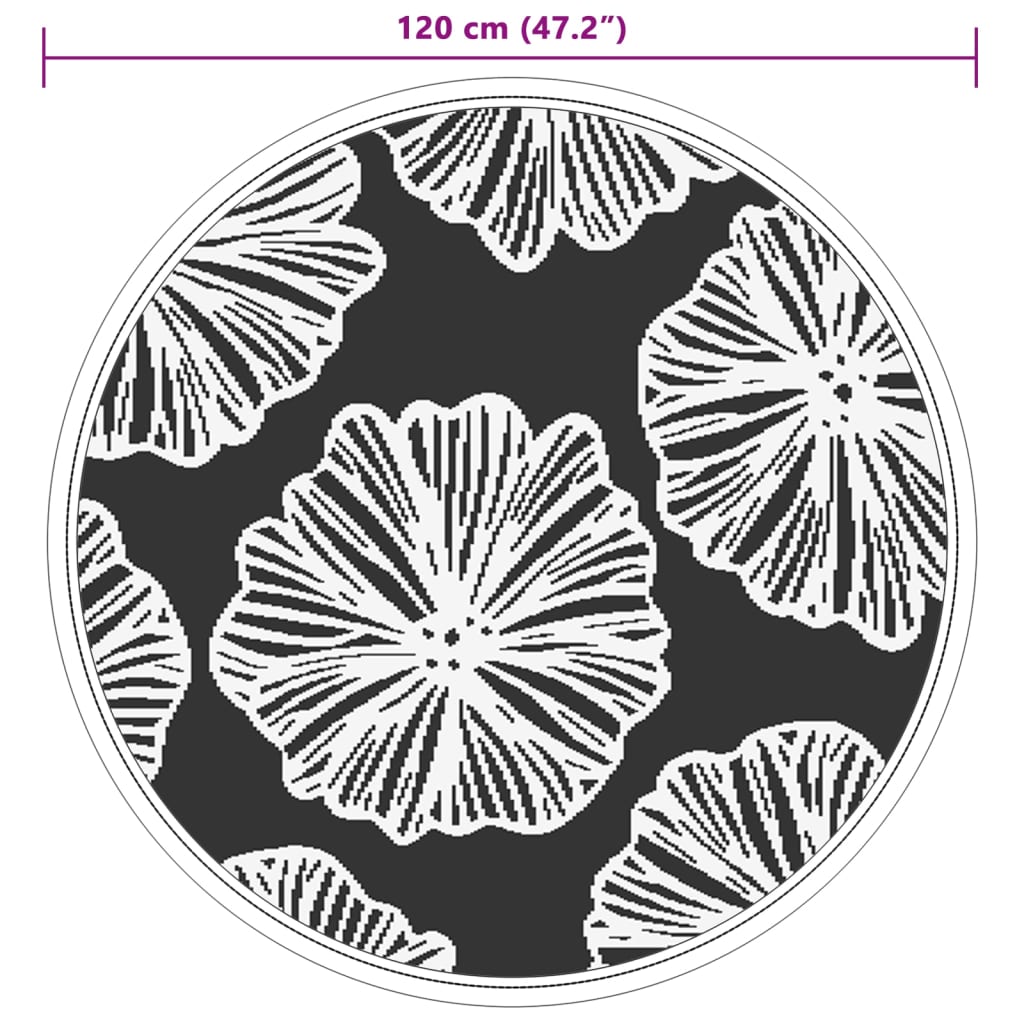 vidaXL Uteteppe grønn Ø120 cm PP