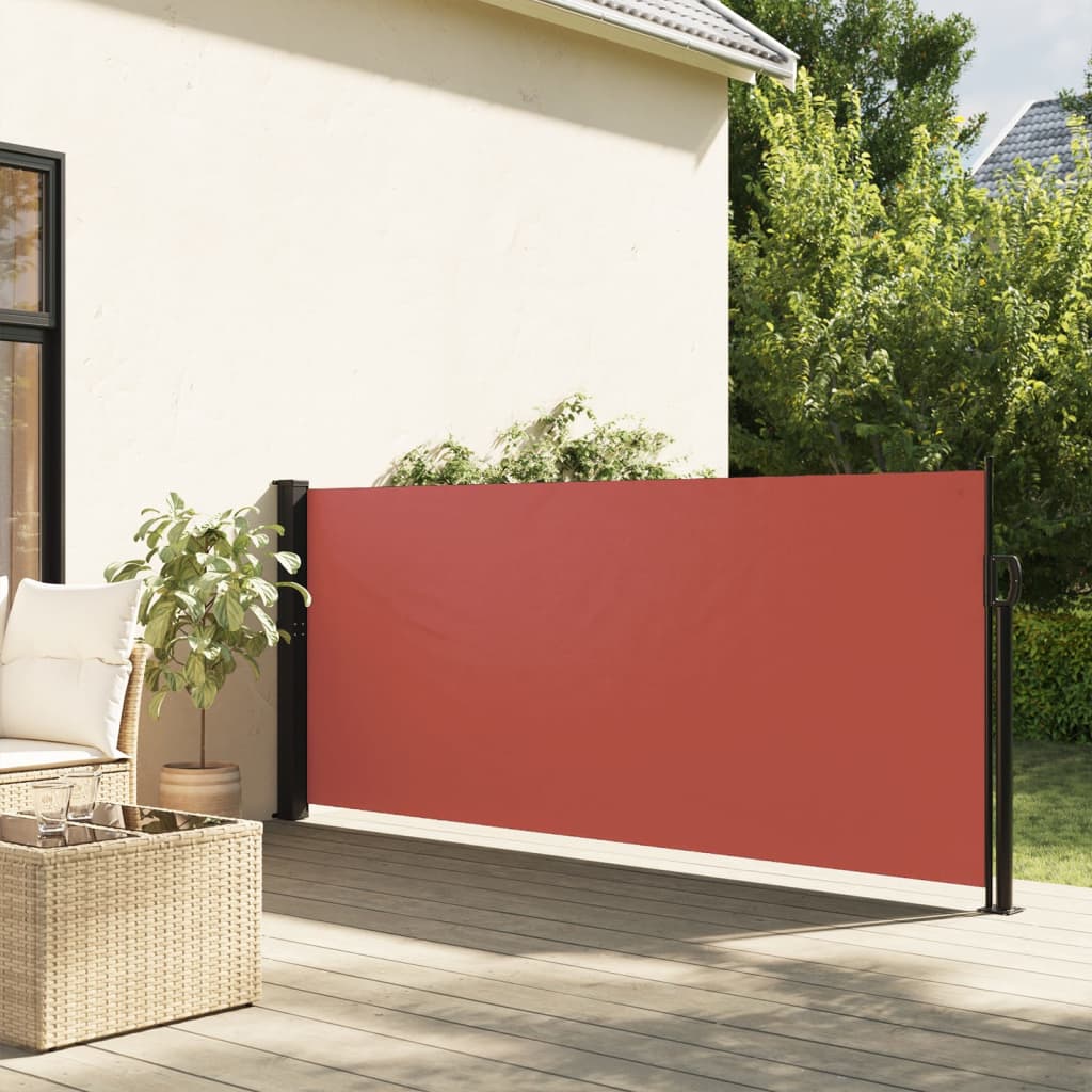 vidaXL Uttrekkbar sidemarkise terrakotta 140x500 cm