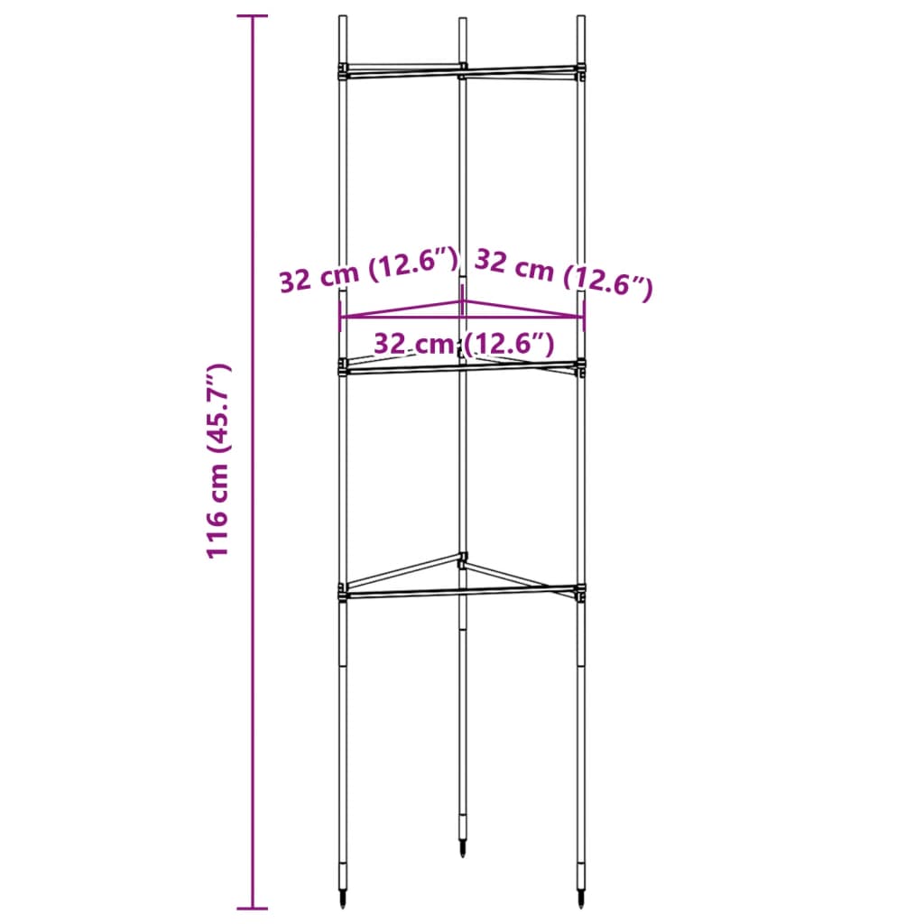 vidaXL Tomatbur 2 stk 116 cm stål og PP