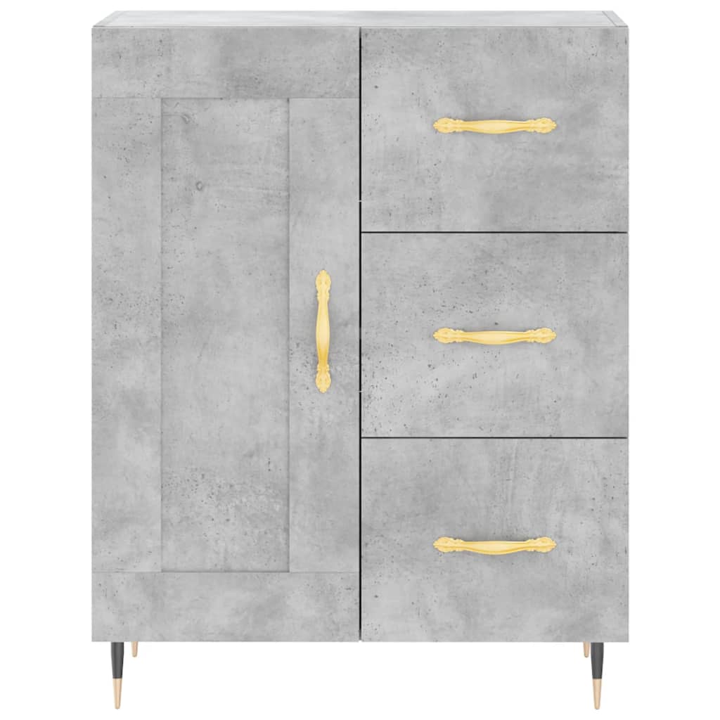 vidaXL Highboard betonggrå 69,5x34x180 cm konstruert tre