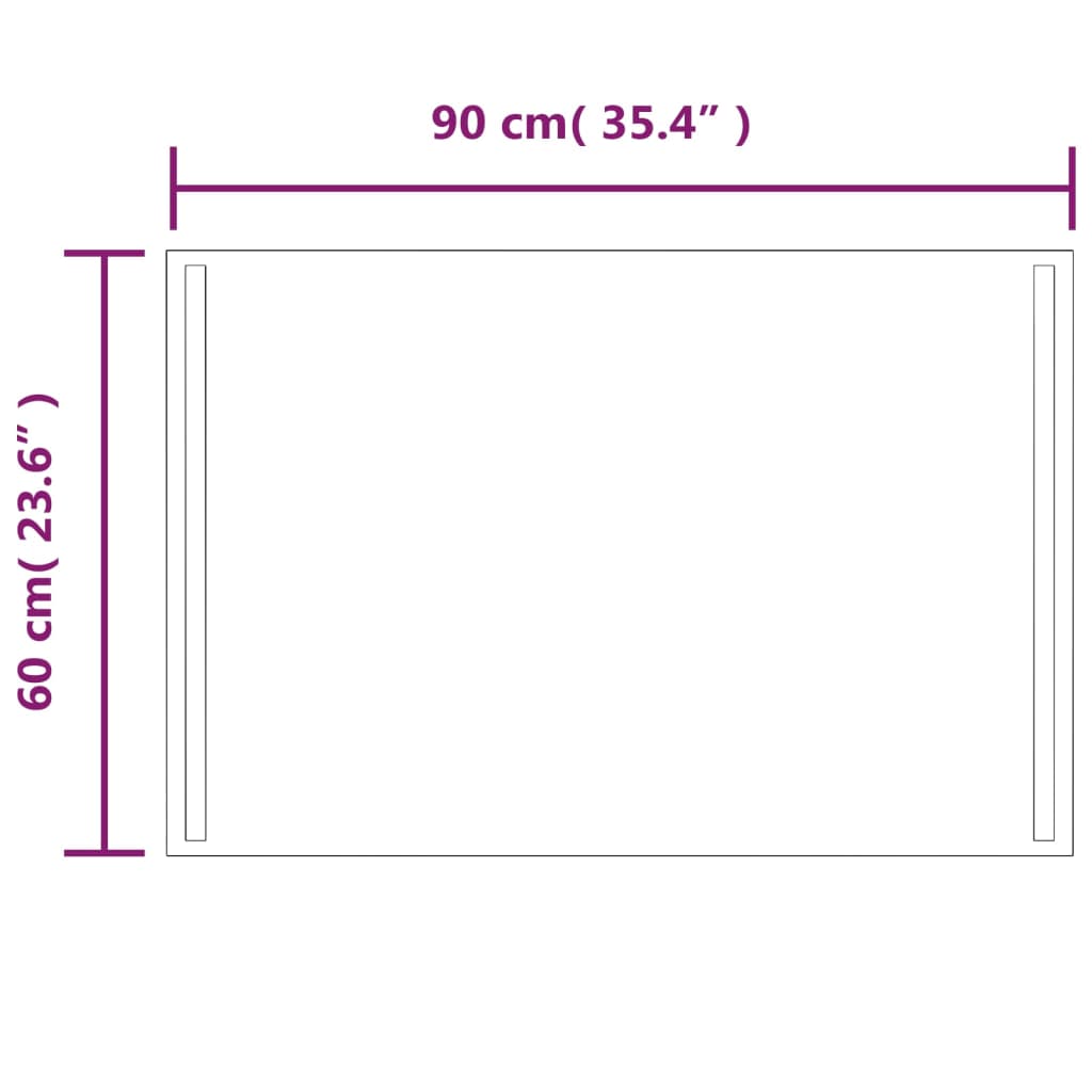 vidaXL Baderomsspeil med LED 60x90 cm