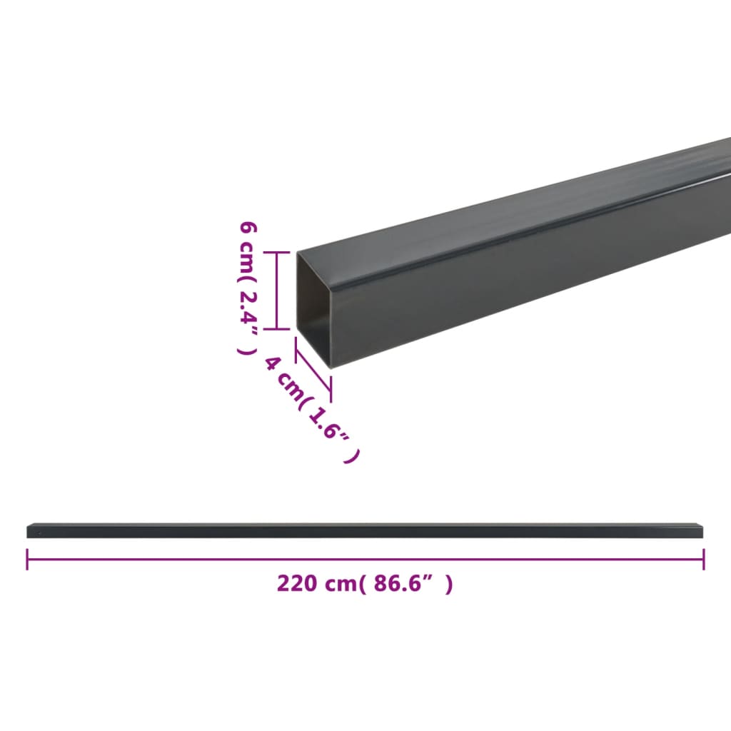 vidaXL Hagegjerdestolper 30 stk grå 220 cm stål