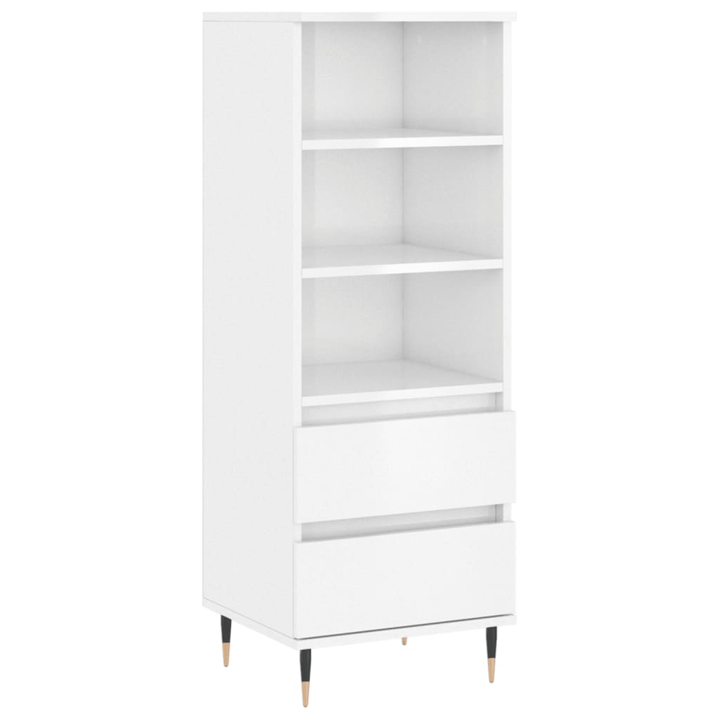 vidaXL Highboard høyglans hvit 40x36x110 cm konstruert tre