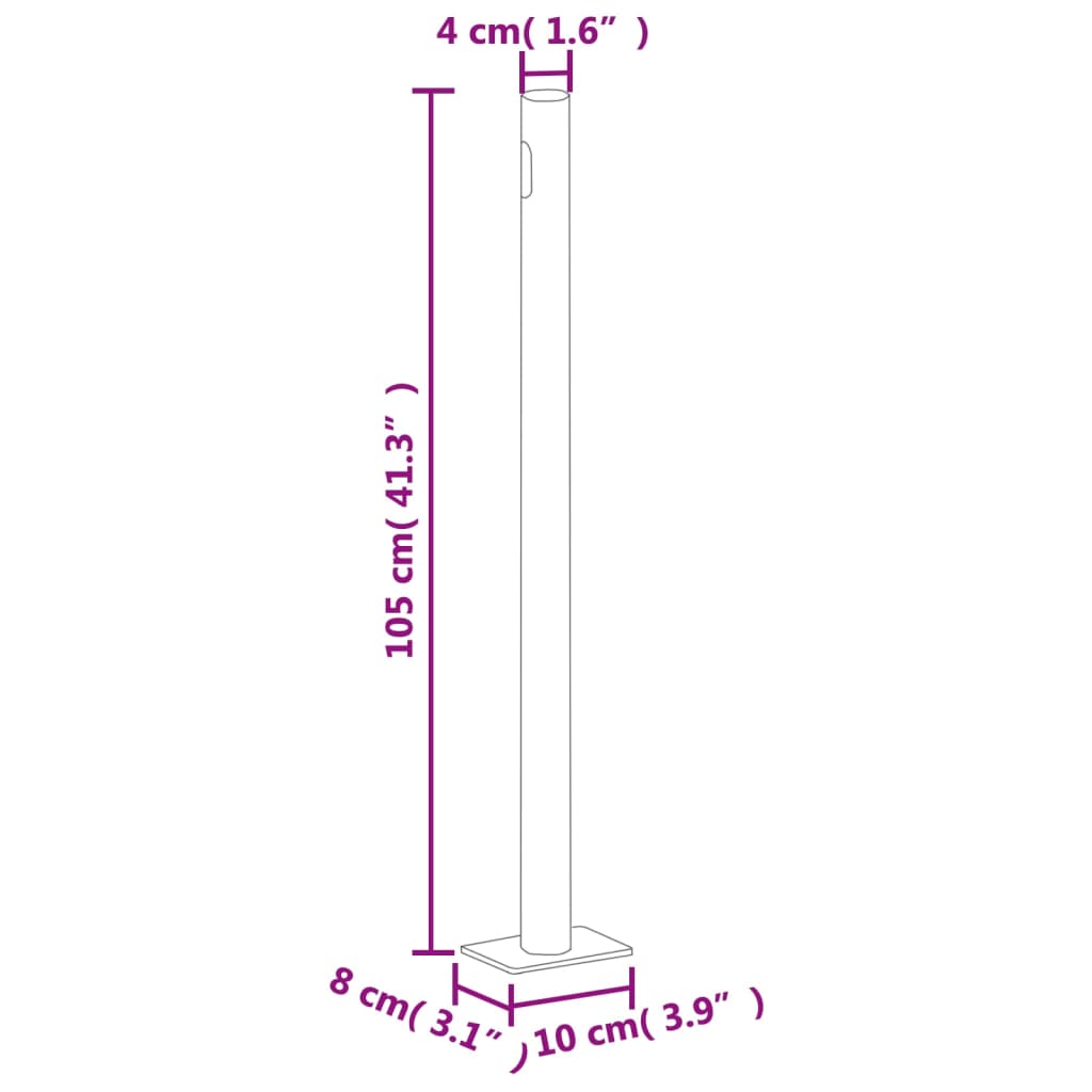 vidaXL Uttrekkbar sidemarkise 170x1200 cm rød