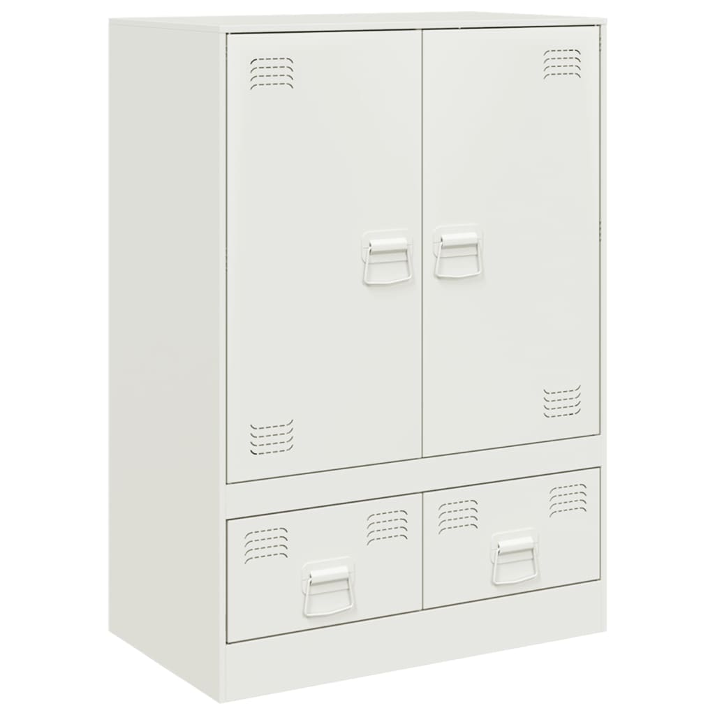 vidaXL Highboard hvit 67x39x95 cm stål