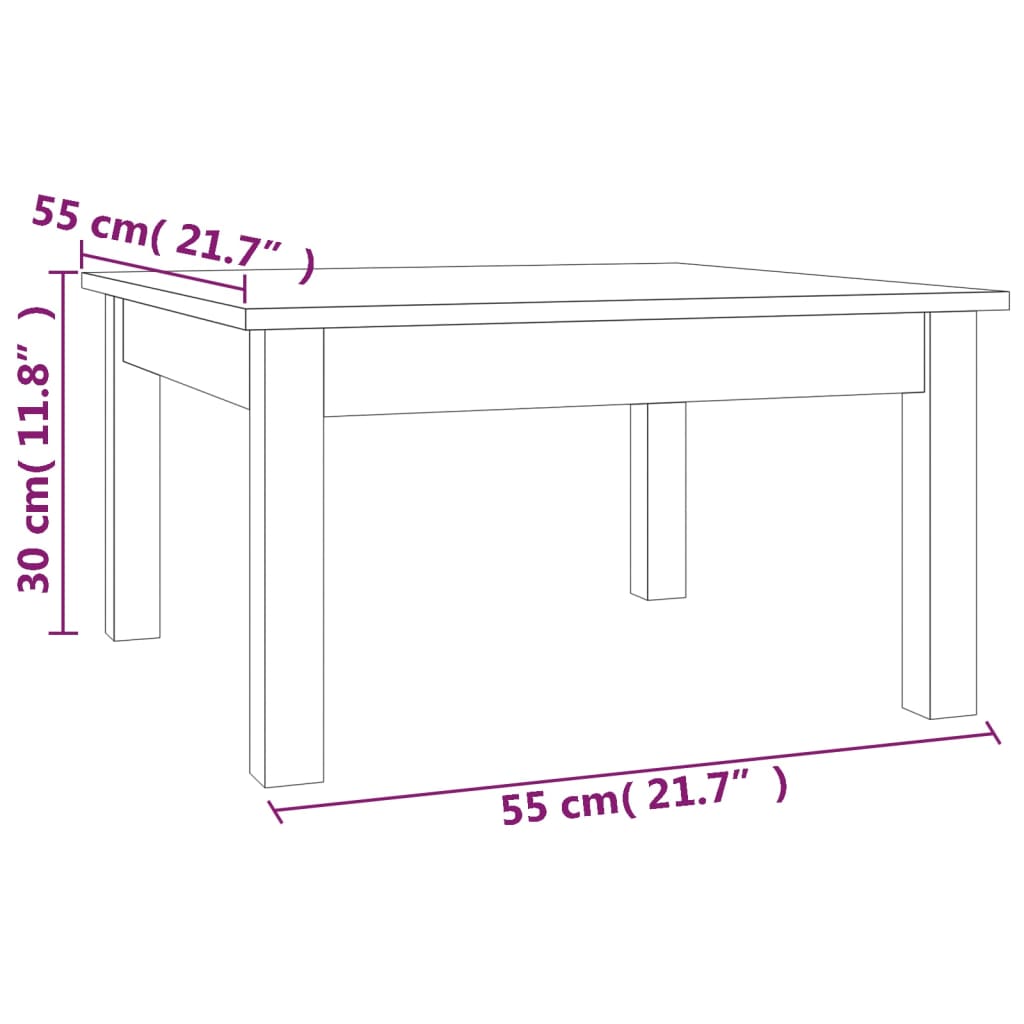 vidaXL Salongbord 55x55x30 cm heltre furu