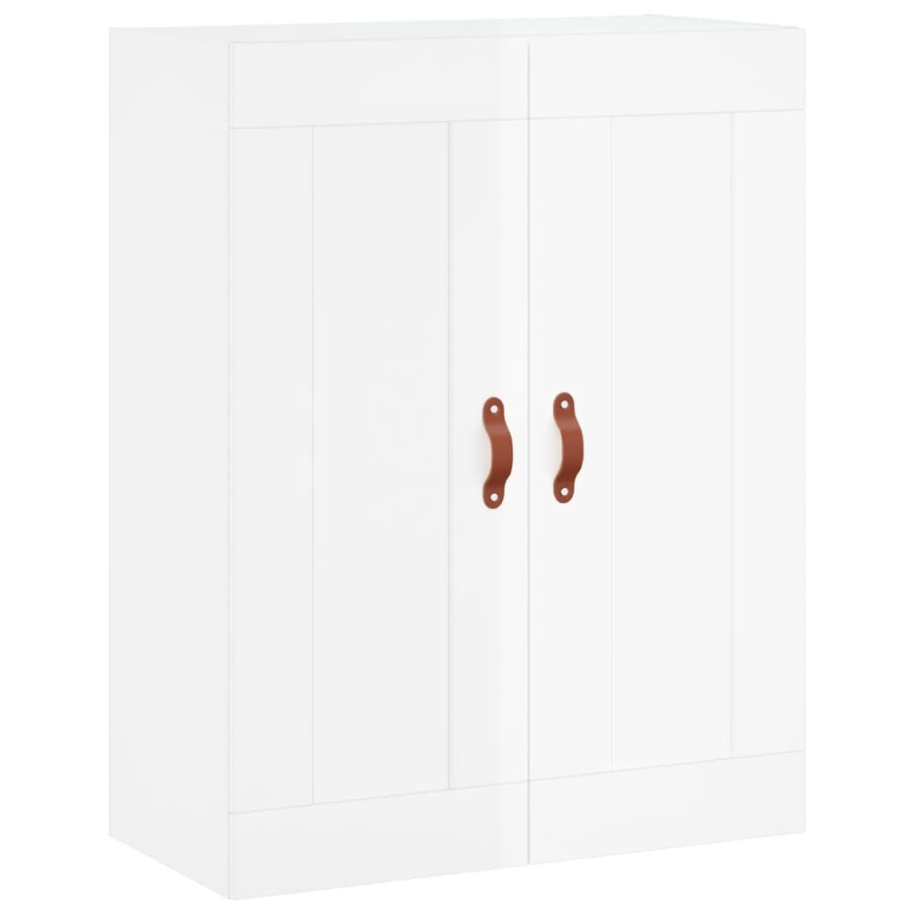 vidaXL Highboard høyglans hvit 69,5x34x180 cm konstruert tre