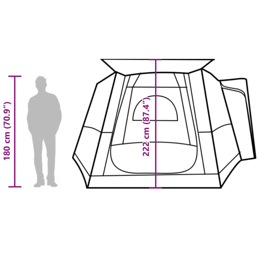 vidaXL Biltelt 4 personer blå vanntett