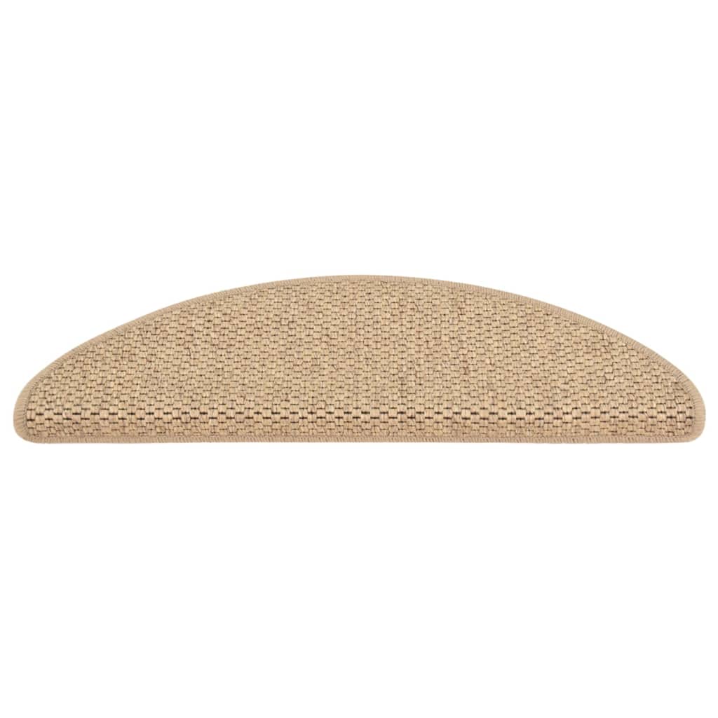 vidaXL Selvklebende trappematter sisal-utseende 15 stk 65x21x4 cm sand