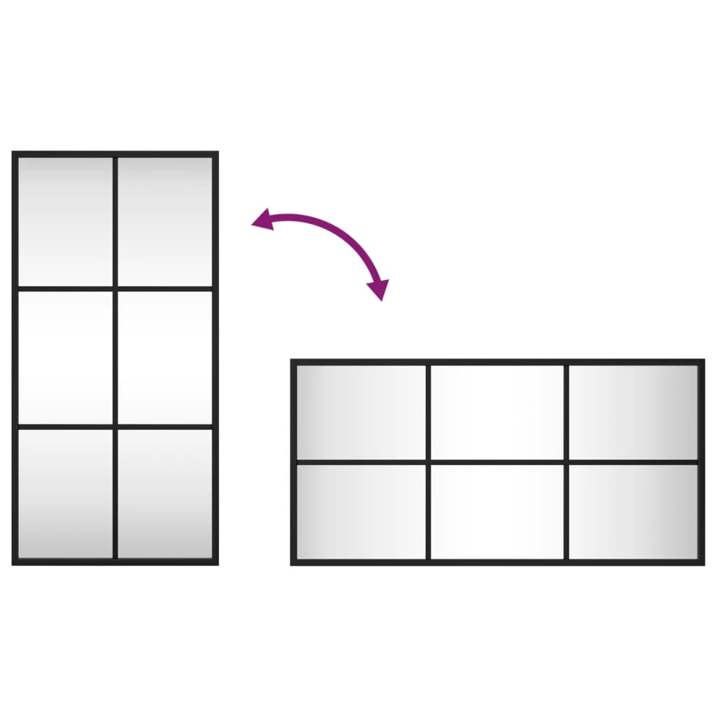 vidaXL Veggspeil svart 30x60 cm rektangel jern
