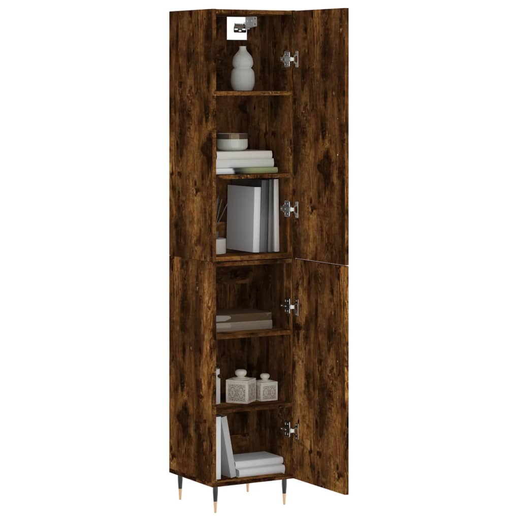 vidaXL Highboard røkt eik 34,5x34x180 cm konstruert tre