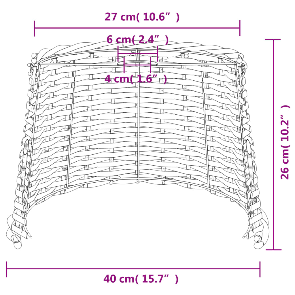 vidaXL Taklampeskjerm hvit Ø40x26 cm flettet