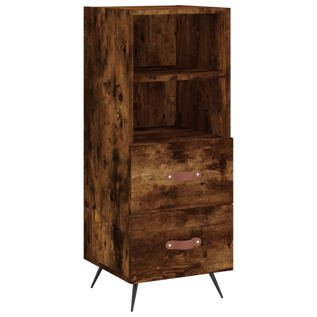 vidaXL Highboard røkt eik 34,5x34x180 cm konstruert tre