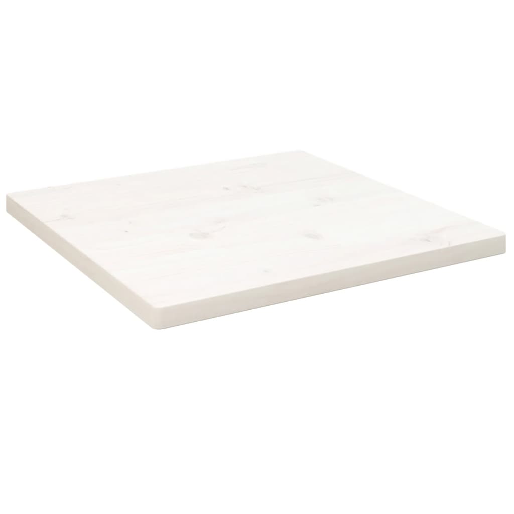 vidaXL Bordplate hvit 60x60x2,5 cm heltre furu rektangulær