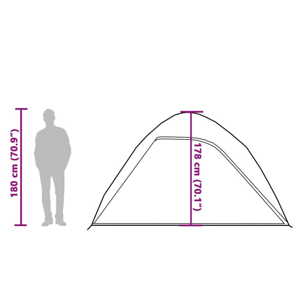 vidaXL Kuppeltelt for camping 6 personer hvit blendingsstoff vanntett