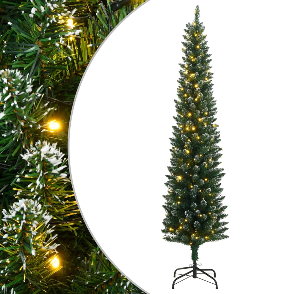 vidaXL Kunstig slankt juletre med 150 LED 120 cm