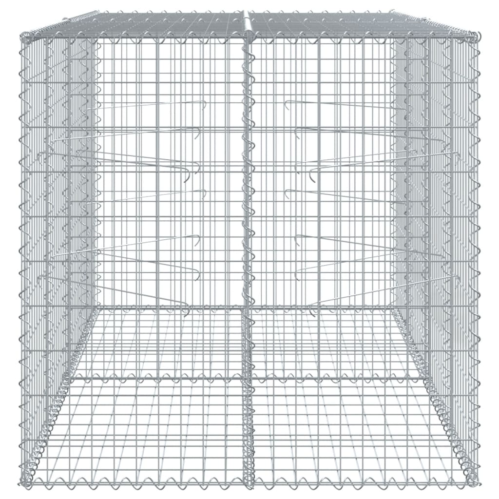 vidaXL Gabionkurv med deksel 200x100x100 cm galvanisert jern