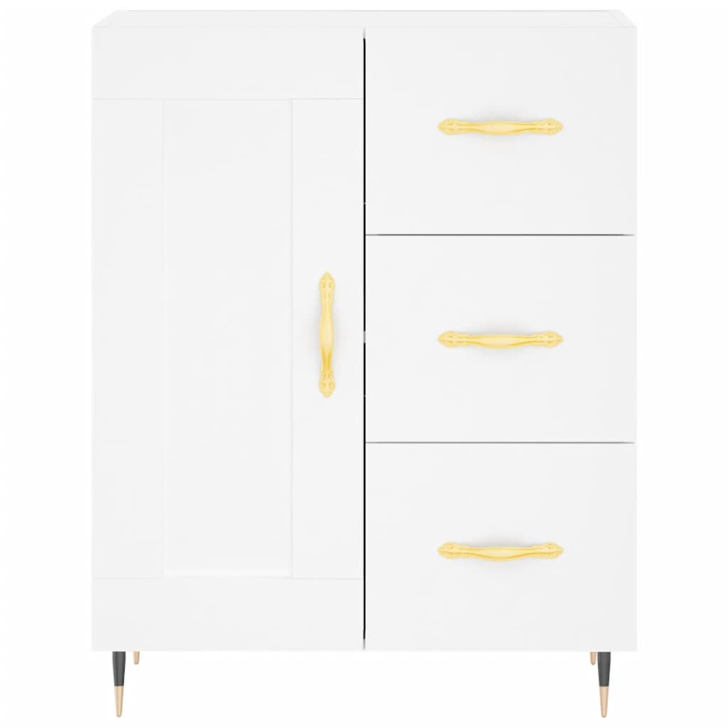 vidaXL Highboard hvit 69,5x34x180 cm konstruert tre