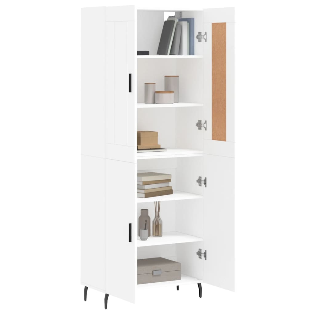 vidaXL Highboard hvit 69,5x34x180 cm konstruert tre