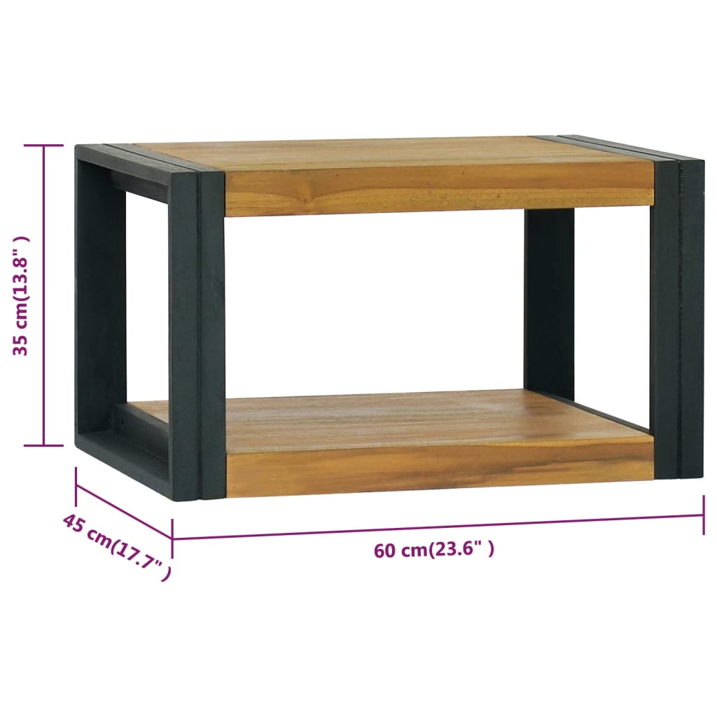 vidaXL Baderomsskap 60x45x35 cm heltre teak