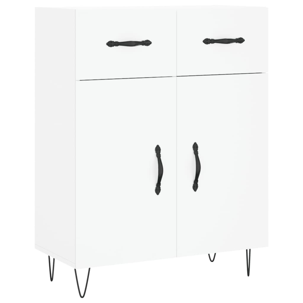 vidaXL Highboard hvit 69,5x34x180 cm konstruert tre