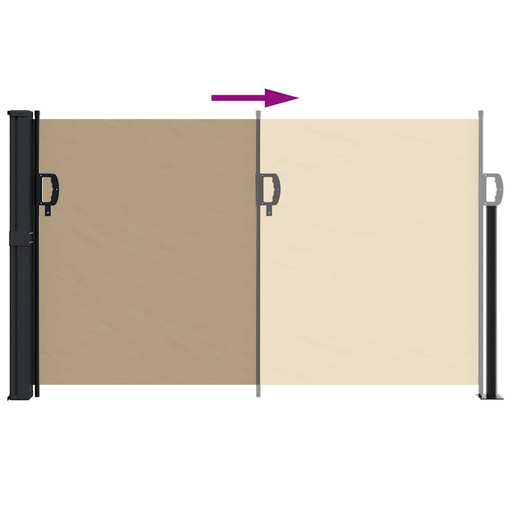 vidaXL Uttrekkbar sidemarkise beige 117x300 cm