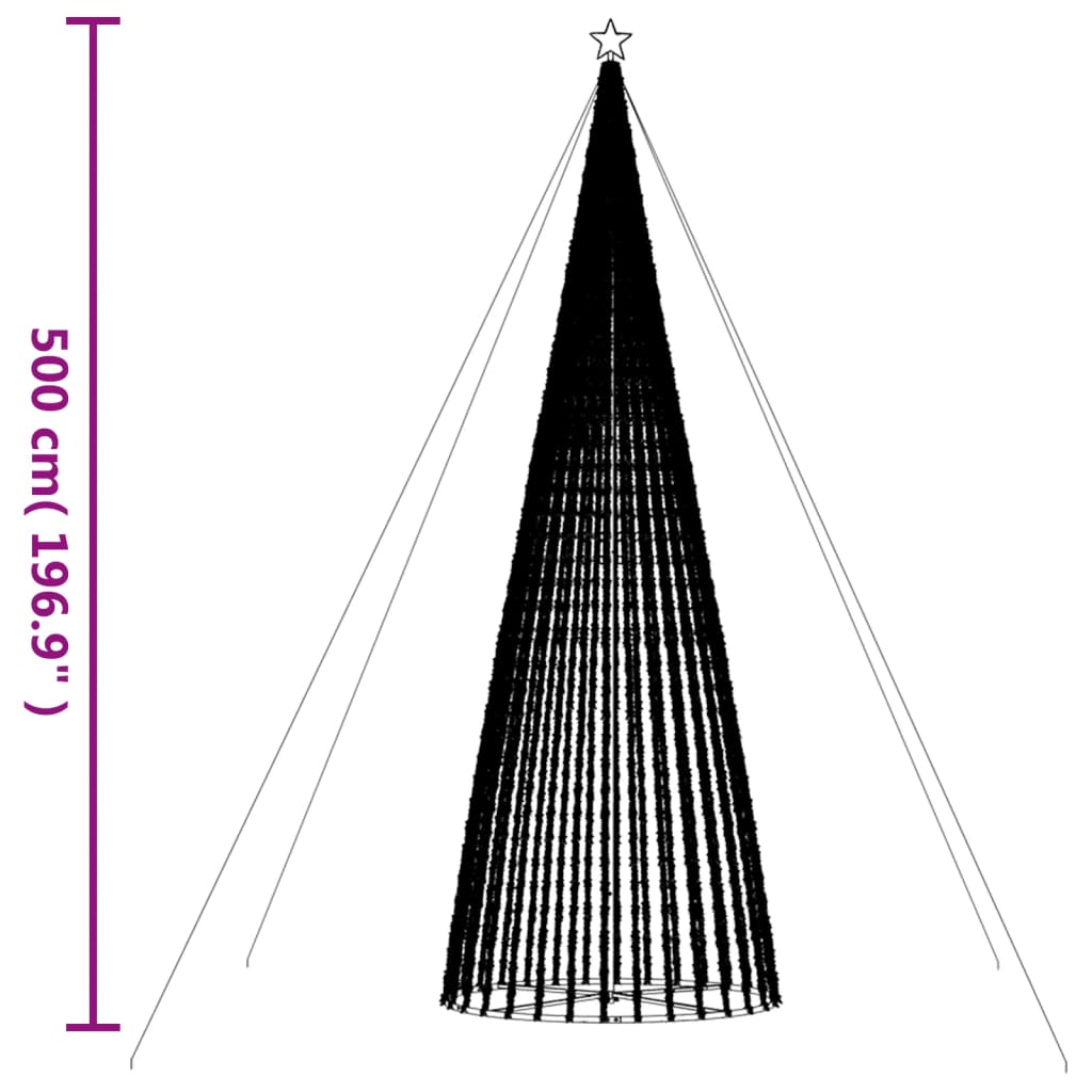 vidaXL Juletre lyskjegle 1544 LED blå 500 cm