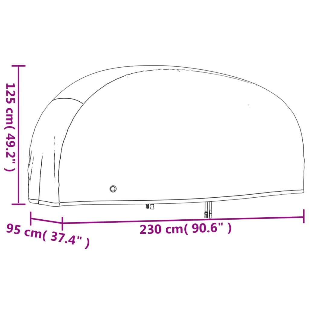 vidaXL Motorsykkeltrekk 2 stk 230x95x125 cm 210D oxfordstoff