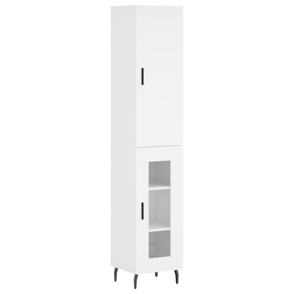 vidaXL Highboard hvit 34,5x34x180 cm konstruert tre