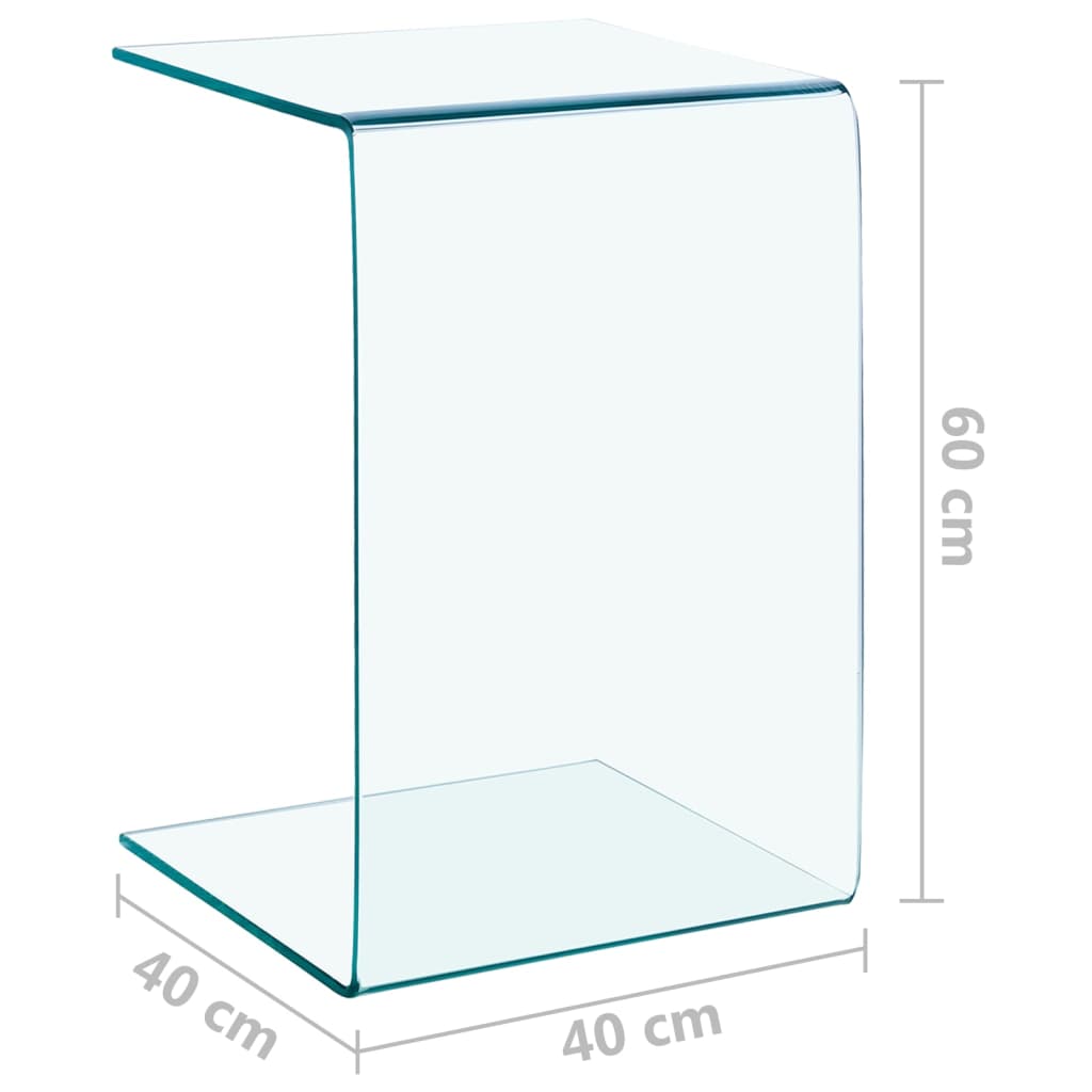 vidaXL Sidebord 40x40x60 cm herdet glass