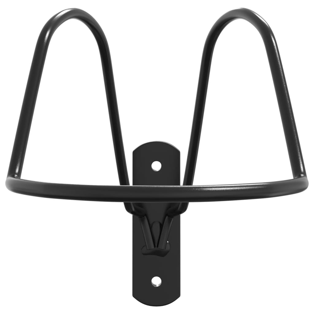 vidaXL Hjelmstativ for ryttere veggmontert svart stål
