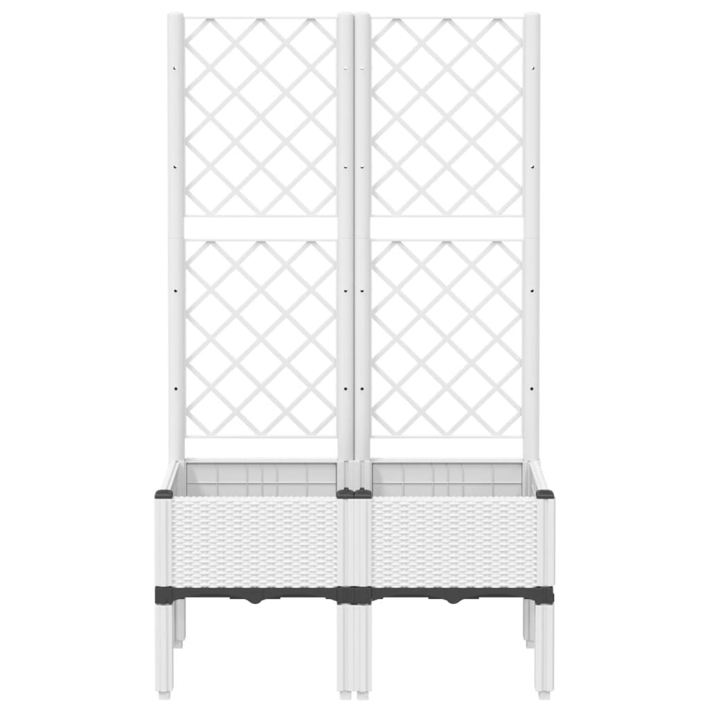 vidaXL Plantekasse med espalier hvit 80x40x142 cm PP