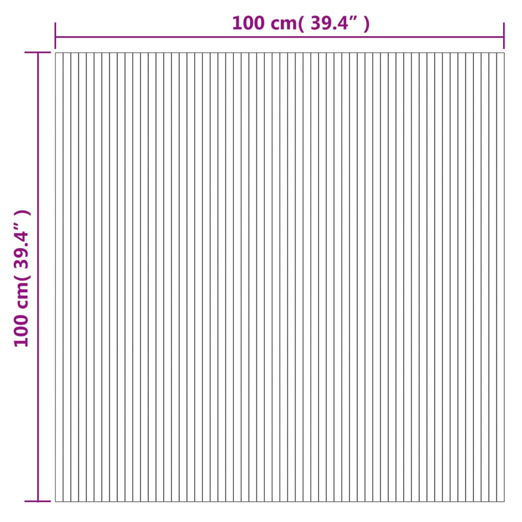 vidaXL Teppe rektangulær brun 100x100 cm bambus