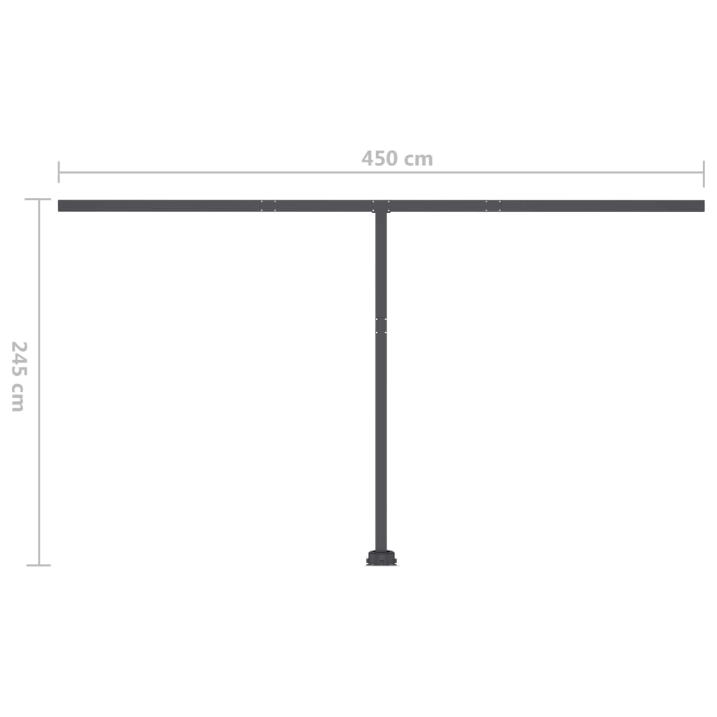 vidaXL Automatisk markise med vindsensor og LED 400x300 cm blå og hvit