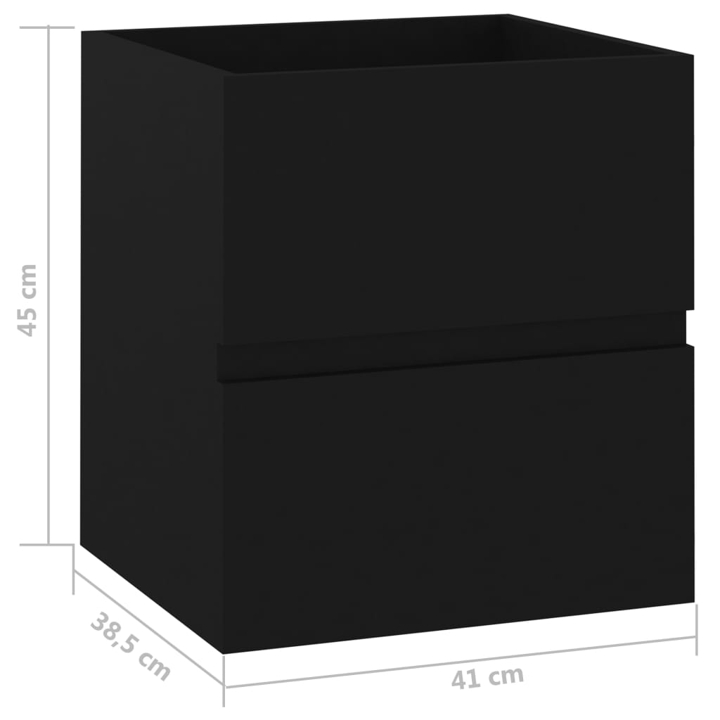 vidaXL Servantskap svart 41x38,5x45 cm konstruert tre