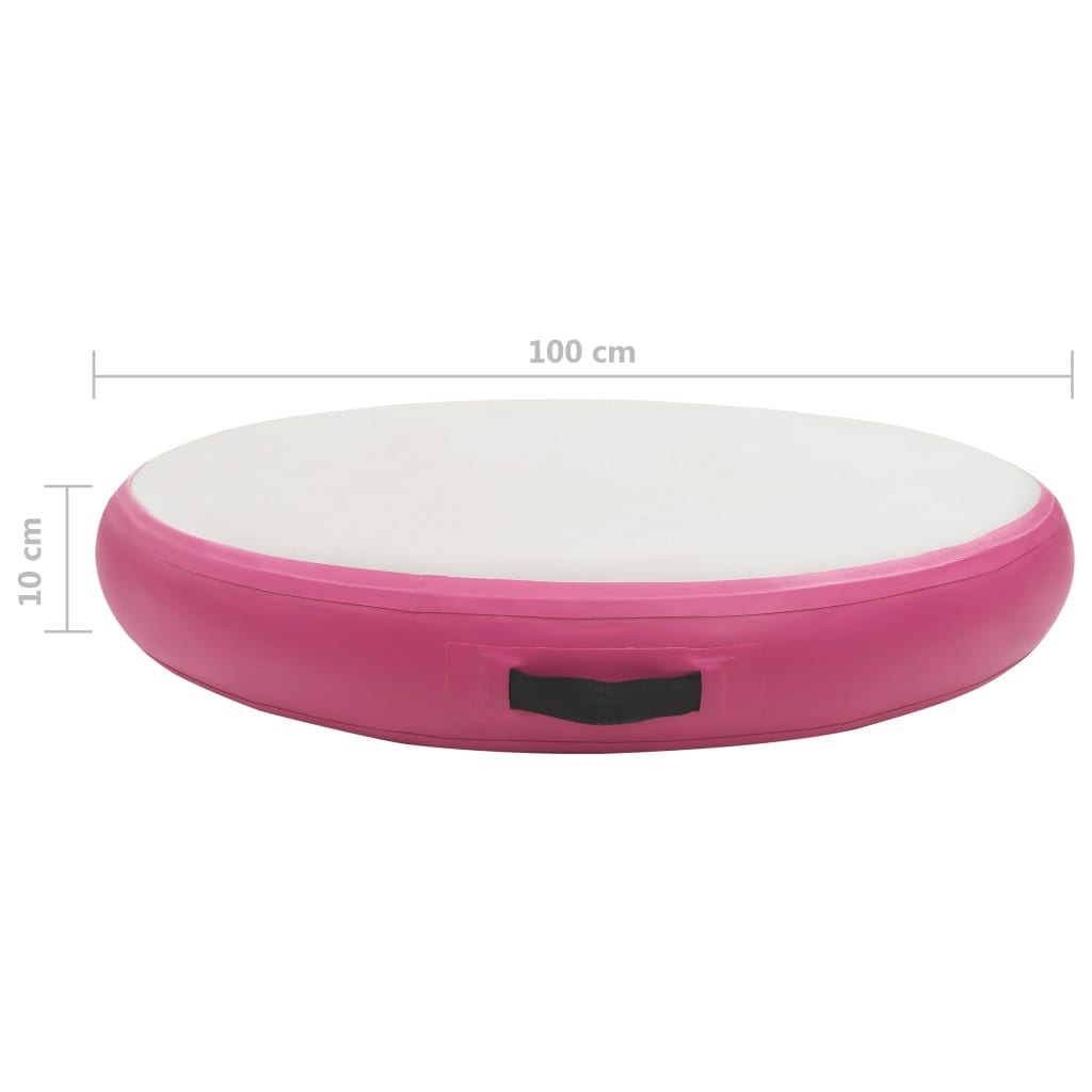 vidaXL Oppblåsbar gymnastikkmatte med pumpe 100x100x10 cm PVC rosa