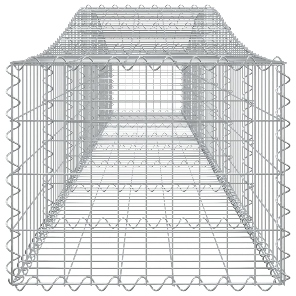 vidaXL Gabionkurver buede 15 stk 400x50x40/60 cm galvanisert jern