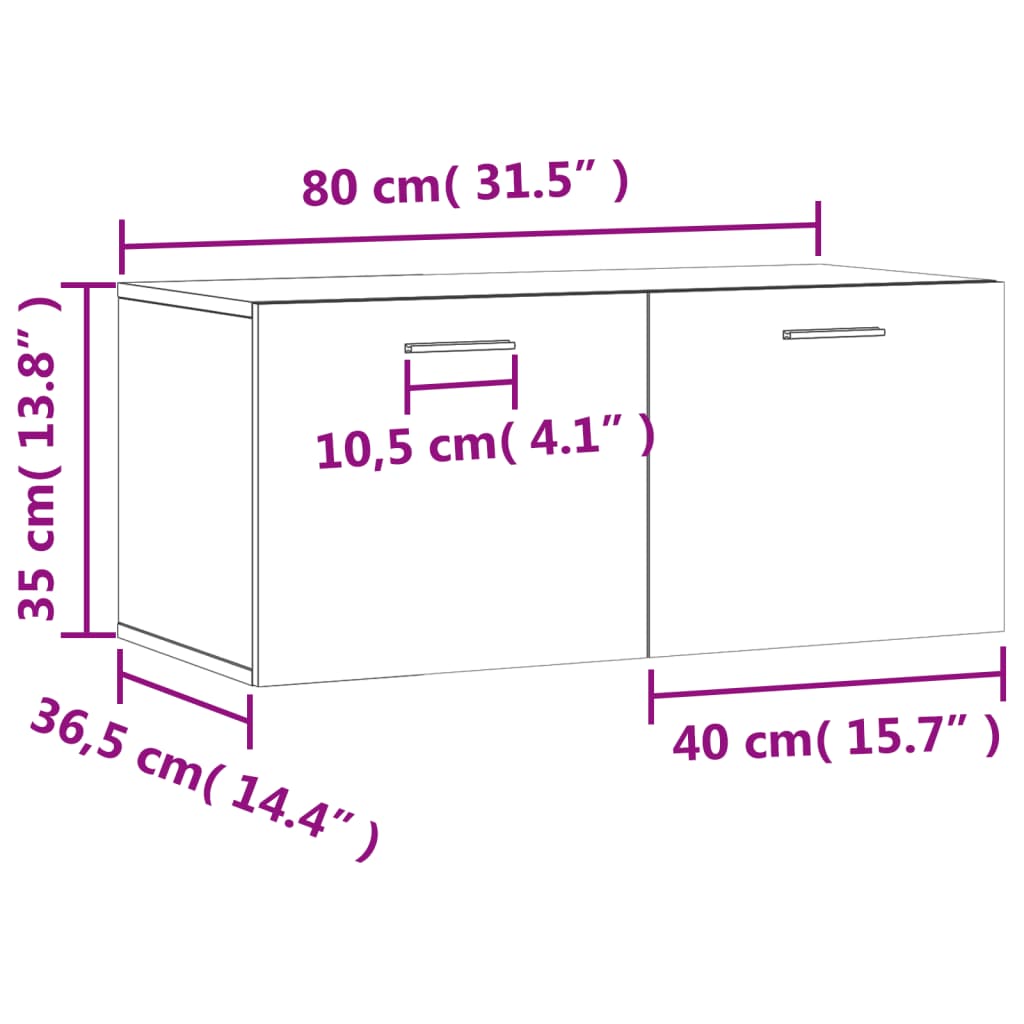 vidaXL Veggskap røkt eik 80x36,5x35 cm konstruert tre