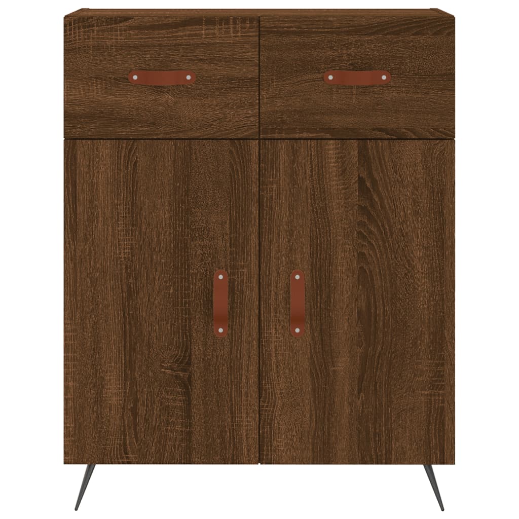 vidaXL Highboard brun eik 69,5x34x180 cm konstruert tre