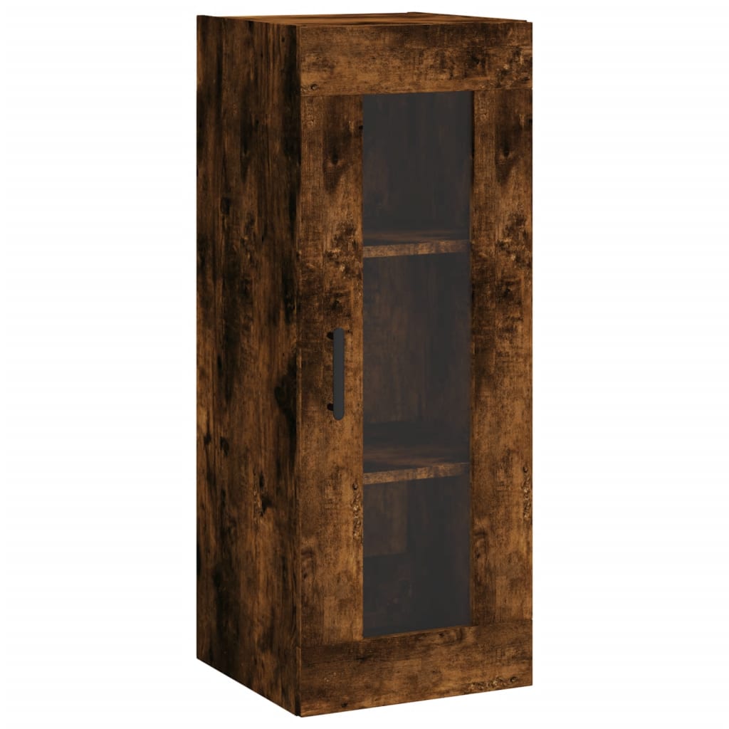 vidaXL Highboard røkt eik 34,5x34x180 cm konstruert tre