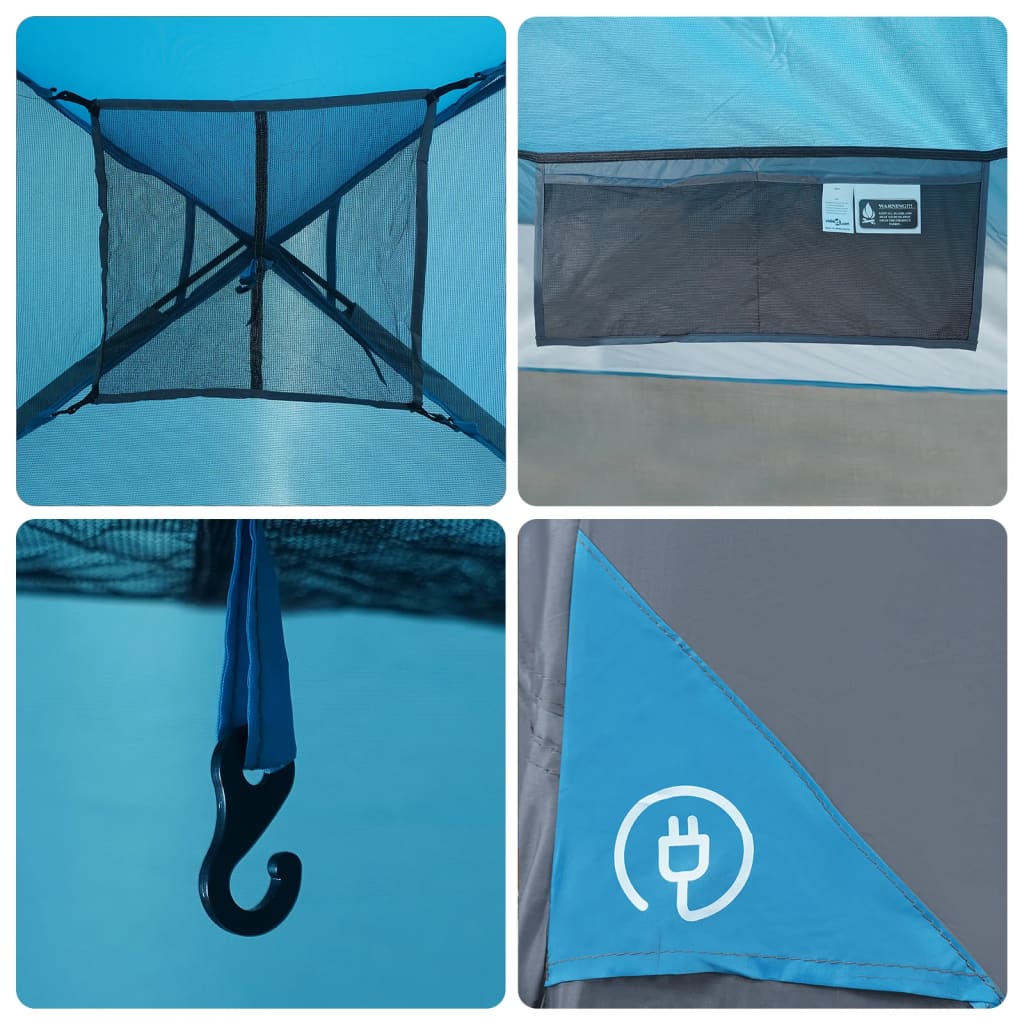 vidaXL Kuppeltelt for camping 9 personer blå vanntett