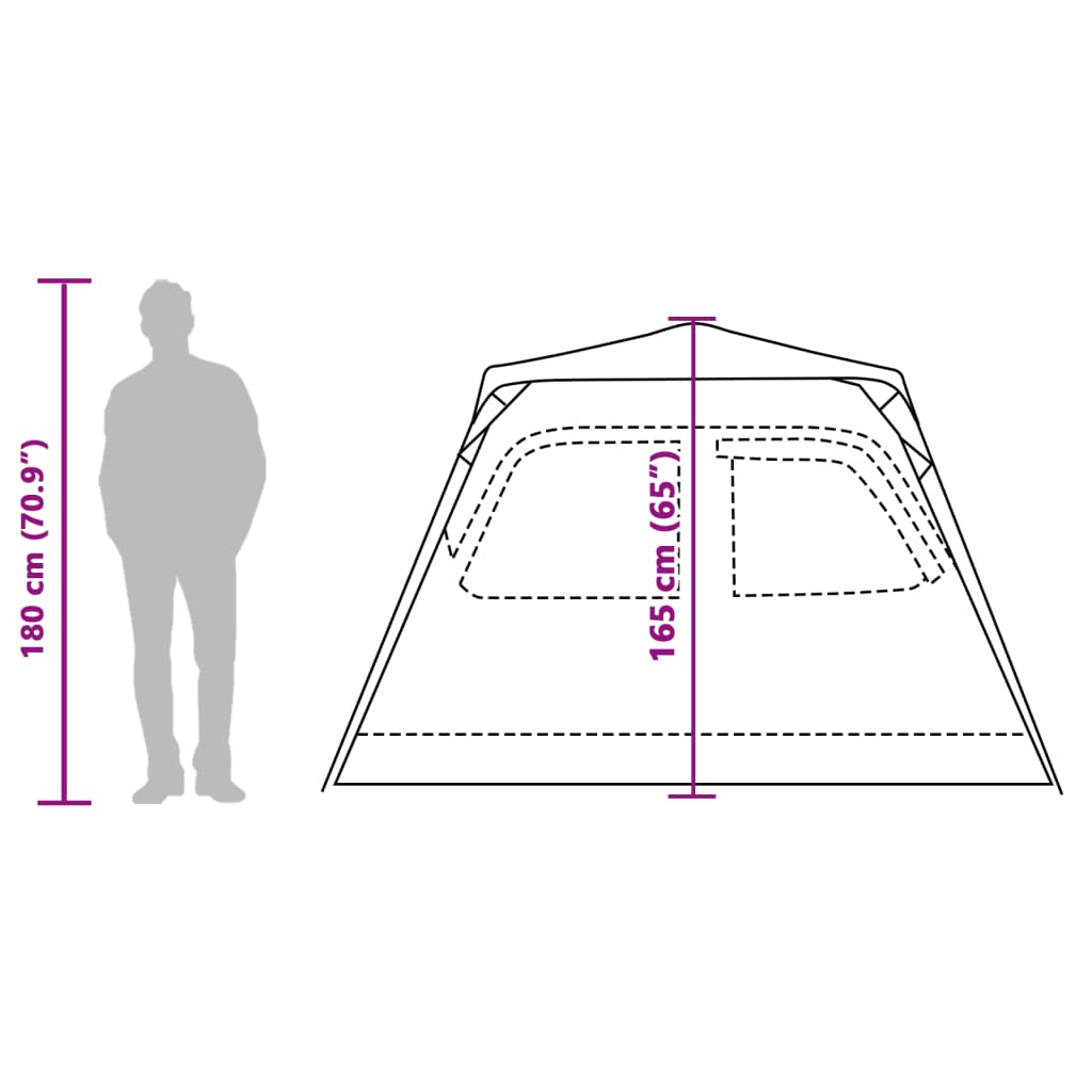 vidaXL Kuppeltelt for camping 4 personer blå hurtigutløser