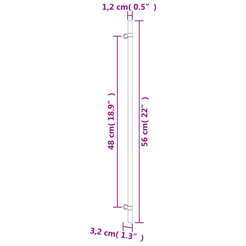 vidaXL Skaphåndtak 5 stk svart 480 mm rustfritt stål