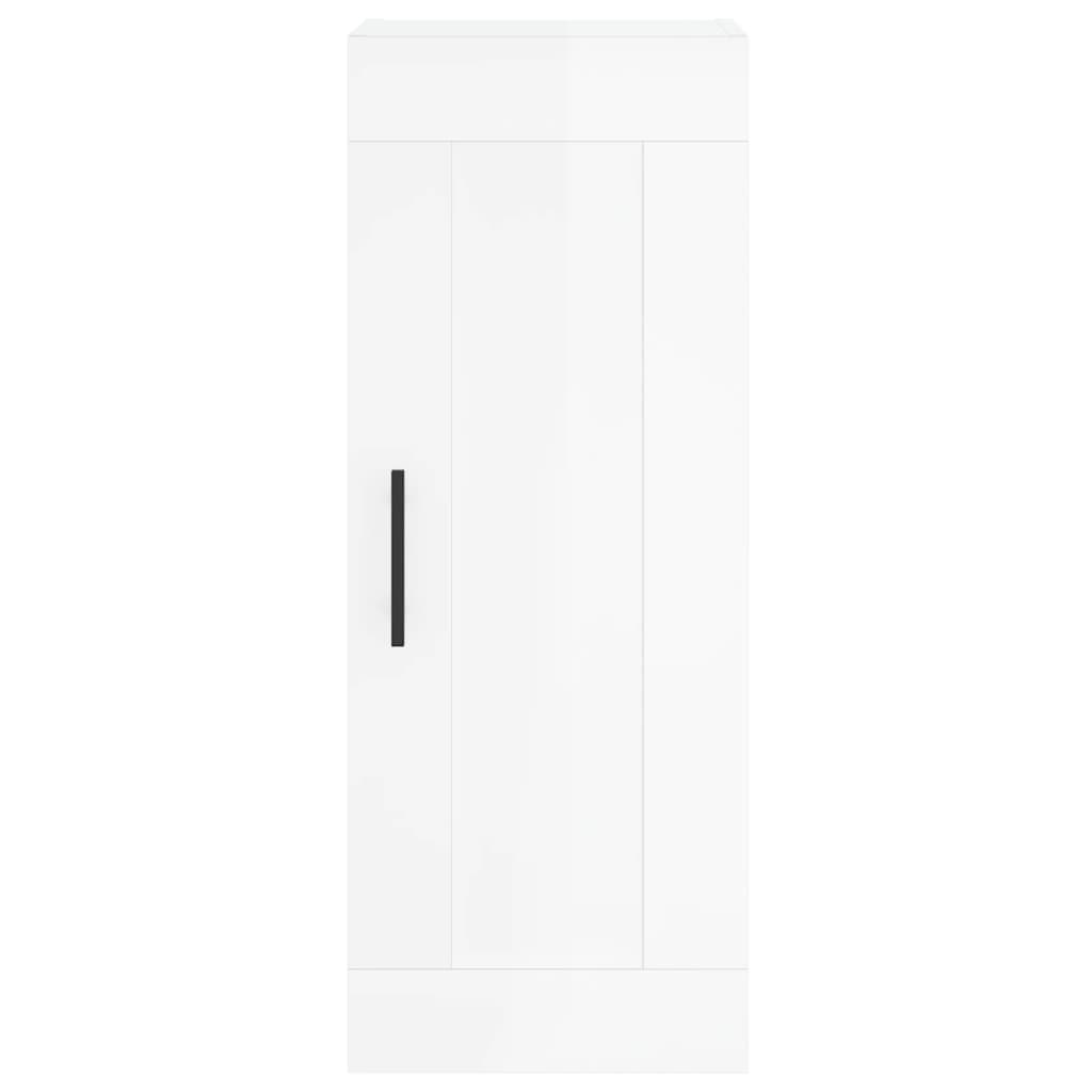 vidaXL Highboard høyglans hvit 34,5x34x180 cm konstruert tre