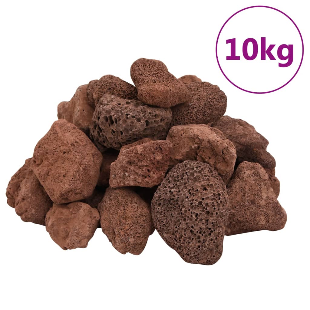 vidaXL Lavasteiner 10 kg rød 5-8 cm