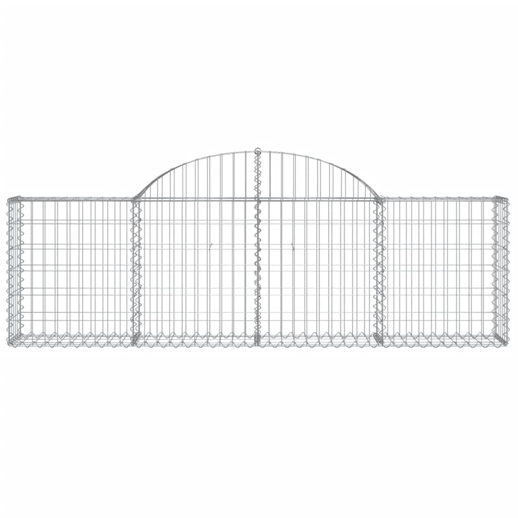 vidaXL Gabionkurver buede 9 stk 200x30x60/80 cm galvanisert jern