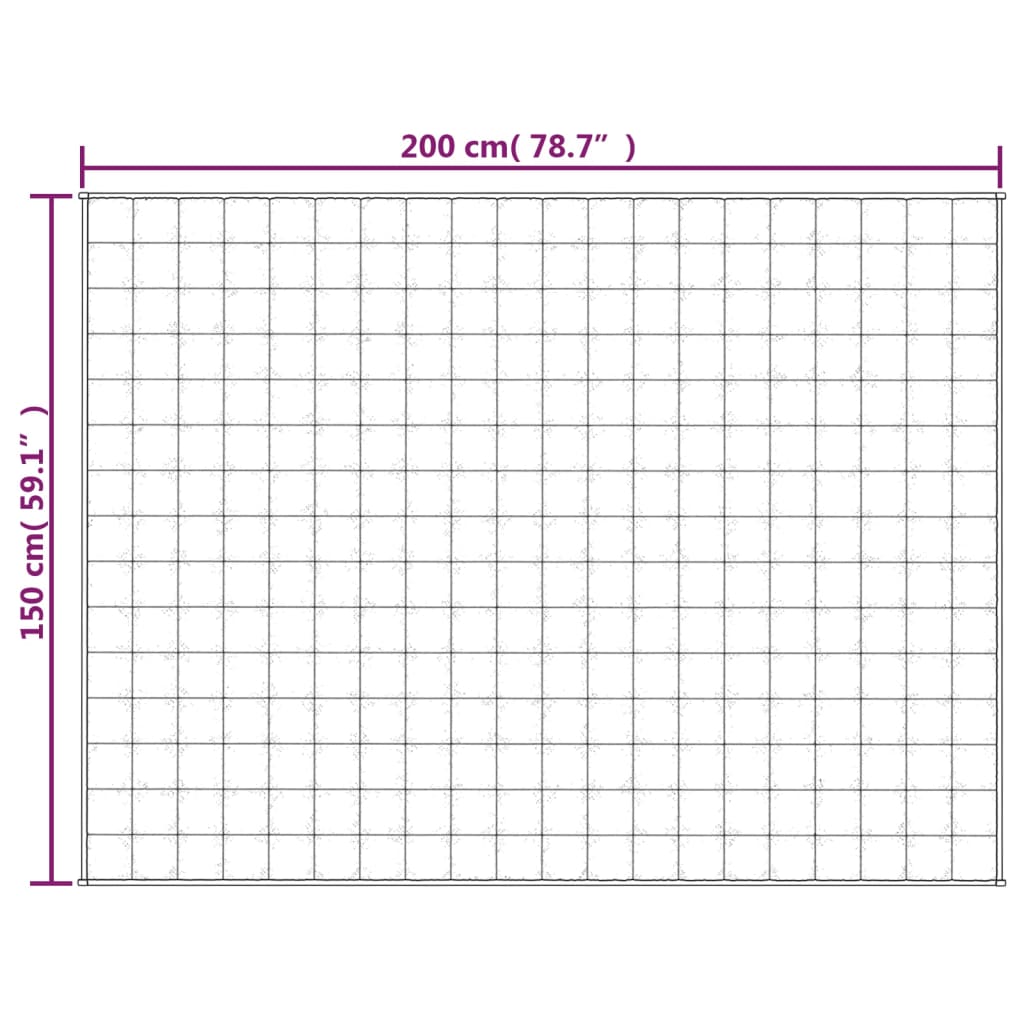 vidaXL Vektdyne kremhvit 150x200 cm 7 kg stoff